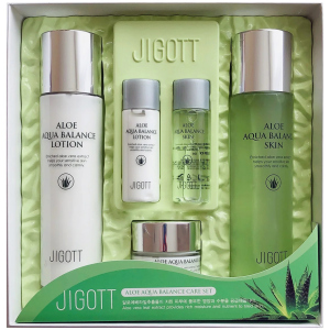 Набір зволожуючої косметики Jigott Aloe Aqua Balance Skin Care 3 Set з алоє (8809541281280) ТОП в Кривому Розі