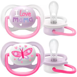 Пустышка ортодонтическая Philips Avent Ultra Air I love... для девочек 0-6 месяцев SCF080/02 (8710103949213) в Кривом Роге