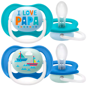 Пустышка ортодонтическая Philips Avent Ultra Air I love... для мальчиков 6-18 месяцев (8710103949251)