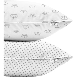 Набор наволочек Cosas Set Pillow Crown Dots Grey 50х70 2 шт (4822052023570) ТОП в Кривом Роге