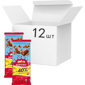 Упаковка шоколада Корона молочного пористого (80 г + 80 г) х 12 шт (7622210662897) краща модель в Кривому Розі