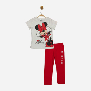 Костюм (футболка + лосины) Disney Minni Mouse MN18067 122 см Бело-красный (8691109891464)