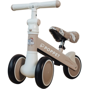 Дитячий триколісний беговел-каталка з безшумними колесами POPPET Ведмедик Лакі Дрім Матово-бежевий (PP-1607N) надійний