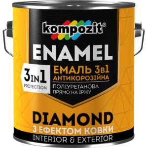 Эмаль антикоррозионная Kompozit 3 в 1 Diamond 2.5 л Графитная (4820085745193) в Кривом Роге