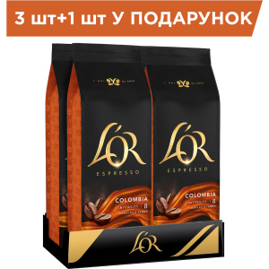 Упаковка кави в зернах L'OR Espresso Colombia 100% Арабіка 500 г х 4 шт (8711000464632)