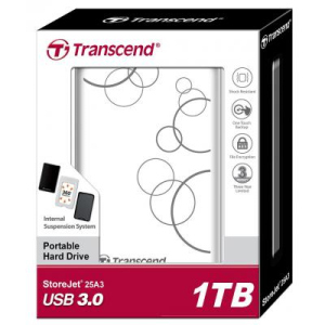 Зовнішній жорсткий диск 2.5" 1TB Transcend (TS1TSJ25A3W)