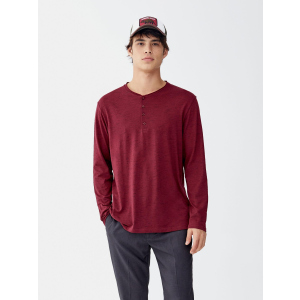 хороша модель Чоловічий лонгслів Pull & Bear 9231/504/606-ACUK S Бордовий (DD3000002826193_09231504606028)