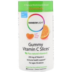 Витамины Rainbow Light С дольки с терпким апельсиновым вкусом Gummy Vitamin C Slices Tangy Orange Flavor 75 жевательных конфет (21888302413) ТОП в Кривом Роге