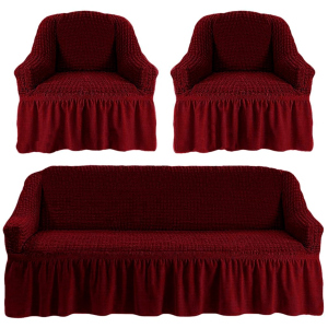 купити Чохли для меблів Love You диван і два крісла (3+1+1) 23 Бордовий (ly181105) (4820000181105)
