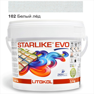 Епоксидна затирка Litokol Starlike EVO 102 (білий лід) біла 2,5 кг в Кривому Розі