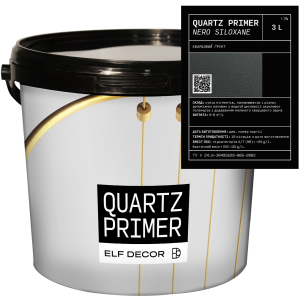 Кварцова ґрунтовка Elf Decor QUARTZ PRIMER Nero 3 л Темно-графітова (mbaQPnero_3) в Кривому Розі