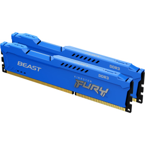 хорошая модель Оперативная память Kingston Fury DDR3-1866 16384MB PC3-14900 (Kit of 2x8192) Beast Blue (KF318C10BK2/16)