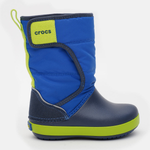 Чоботи Crocs Kids LodgePoint Snow Boot K 204660-4HD-C6 22-23 Сині з темно-синім (887350958751) краща модель в Кривому Розі