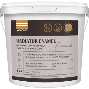 Емаль напівматова акрилова для радіаторів Kolorit Radiator Enamel 0.9 л (4823046206597) краща модель в Кривому Розі