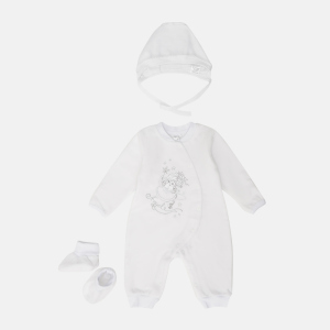 Людина тепла + чепчик + пінетки Garden Baby 29235-01 62 см Білі (4822923501206) ТОП в Кривому Розі