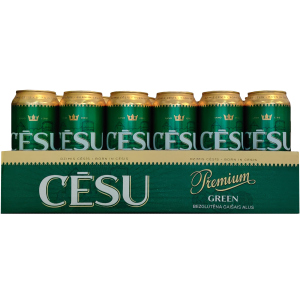 Упаковка пива Cēsu Premium Green Gluten-free Lager безглютеновое светлое фильтрованное 4.7% 0.5 л х 24 шт (4750142004058) в Кривом Роге