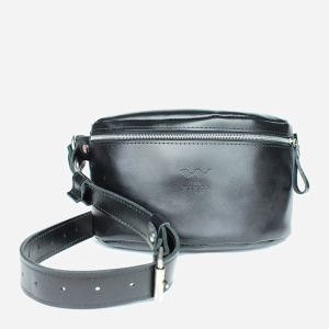 Жіноча поясна шкіряна сумка The Wings TW-BeltBag-black-ksr Чорна ТОП в Кривому Розі