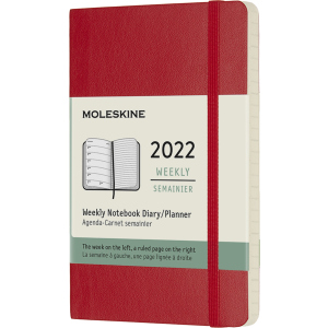 Тижневик Moleskine 2022 9 х 14 см 144 сторінки Червоний М'який (8056420855852) в Кривому Розі