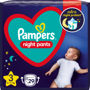 Подгузники-трусики ночные Pampers Night Pants Размер 3 (6-11 кг) 29 шт (8006540234679) надежный