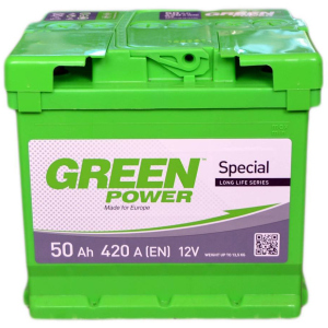 Автомобільний акумулятор Green Power 50 Ah (+/-) Euro (420EN) (22354) ТОП в Кривому Розі