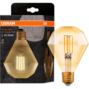 Светодиодная лампа Osram 1906 FILAMENT GOLD блиллиант 4.5W (470Lm) 2500K E27 (4058075091955) рейтинг