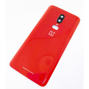 Задняя крышка для OnePlus 6 A6003, красная, Amber Red, оригинал (Китай) + стекло камеры ORIGINAL PRC в Кривом Роге