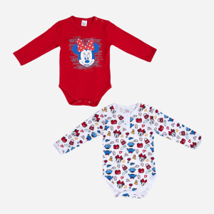 Боді Disney Minnie Mouse MN18363 2 шт 86-92 см Біло-червоне (8691109924391) краща модель в Кривому Розі