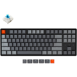 Бездротова клавіатура Keychron K8 Aluminum Frame Gateron Blue RGB USB/Bluetooth Black (ENG/RU) (K8C2_Keychron) рейтинг