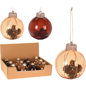 хорошая модель Набор елочных шаров Christmas Decoration 8 см 12 шт коричневые с шишками (ABJ432750)