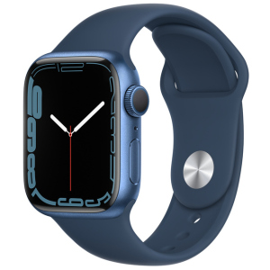 Смарт-годинник Apple Watch Series 7 GPS 41mm Blue Aluminium Case with Deep Navy Sport Band (MKN13UL/A) в Кривому Розі