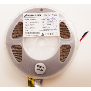 хороша модель Світлодіодна стрічка RISHANG SMD 2835 128 LEDs/M 12W 5м 24V IP20 3000K (RD00C8TC-A-WW)