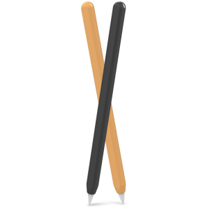 Силиконовые чехлы AhaStyle для Apple Pencil 2 комплект 2 шт Чёрный, оранжевый (AHA-01650-BNO) ТОП в Кривом Роге