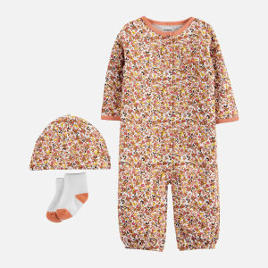 Комплект (шапочка + чоловічок + шкарпетки) Carters 1J655210 74 см 969 PRT Print (194133532023)