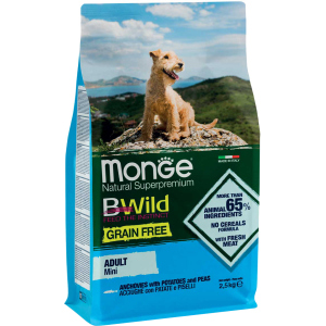 Сухой корм Monge Dog Bwild Gr.Free Mini анчоус 2.5 кг (8009470004725) в Кривом Роге