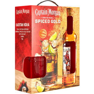 Ромовий напій Captain Morgan Spiced Gold 0.7 л 35% + кухоль (8680325258274_4820178650878)