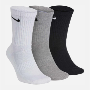 Набор носков Nike U Nk Everyday Cush Crew 3Pr SX7664-901 34-36 (S) 3 пары Черный/Белый/Серый (888407233906) лучшая модель в Кривом Роге