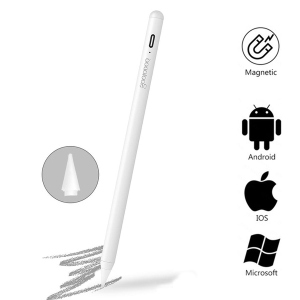 купити Стілус універсальний Goojodoq Active Magnetic 3 Gen Android iPhone (iPad до 2017) Type-C 1.2mm White