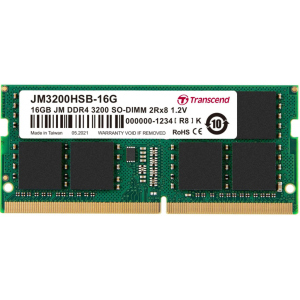 Оперативна пам'ять Transcend SODIMM DDR4-3200 16384MB PC4-25600 (JM3200HSB-16G) в Кривому Розі