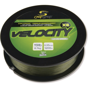 Лісочка Carp Spirit Velocity XS Xtra Strong 1200 м 0.25 мм 5 кг 11 LB LO-Vis Green (ACS470034)