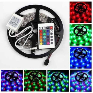 Комплект светодиодной ленты RGB-3528 SMD 5 метров + контроллер + пульт Влагозащита (323529)