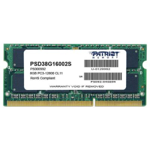 Модуль памяти для ноутбука SoDIMM DDR3 8GB 1600 MHz Patriot (PSD38G16002S) ТОП в Кривом Роге