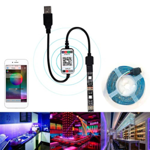 USB LED RGB лента подсветки телевизора с Bluetooth управлением 2 метра ТОП в Кривом Роге