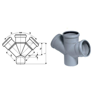 купити Хрестовина каналізаційна 110/50/50, система HT Ostendorf (115910)
