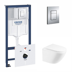 Набор инсталляция 5 в 1 Grohe Rapid SL 38827000 + унитаз с сиденьем Qtap Robin QT1333046ENRW в Кривом Роге