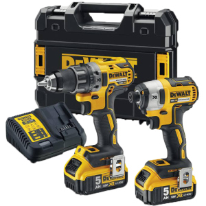 Набор из двух инструментов бесщеточных DeWalt 18 В XR Li-lon, 5 Ач, 6.61 кг, чемодан, 2 аккумулятора и зарядное устройство (DCK268P2T) лучшая модель в Кривом Роге