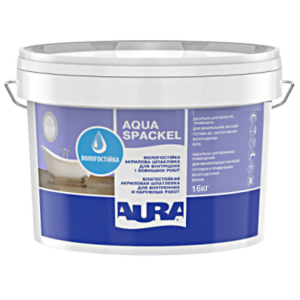 Влагостойкая шпатлевка Aura Luxpro Aqua Spackel белая для внутренних и наружных работ 16кг в Кривом Роге