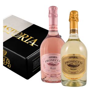 Подарочный набор Astoria две бутылки BUTTERFLY Prosecco Rose D.O.C розовое экстра-сухое 0.75 л 11% + BUTTERFLY Prosecco Treviso D.O.C белое экстра-сухое 0.75 л 11% (80039050459) надежный