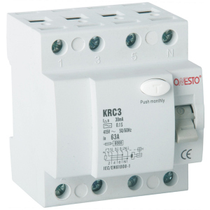 Диференціальне реле ONESTO 3п+N 25А RCD 30mA тип AC (KRC3) (6990150204110) в Кривому Розі