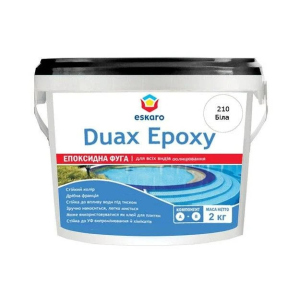 Затирка епоксидна фуга Eskaro Duax Epoxy для швів плитки та мозаїки 2 кг білий краща модель в Кривому Розі