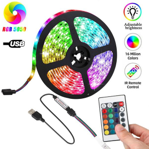 Світлодіодна стрічка RGB LED підсвічування, працює від USB для телевізора та монітора з пультом 5 метрів в Кривому Розі